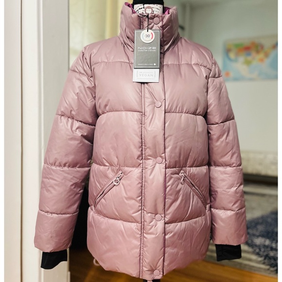 NWT Women’s Small Noize Cruelty-free Winter Puffer Jacket In Rose  -22℉ Shield - Picture 6 of 12